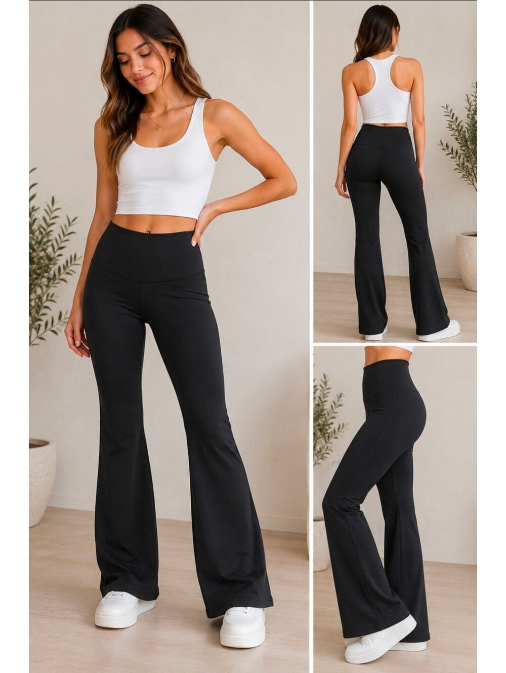 American Eagle The Everything Flare Yoga Pants Women's Small Black High Rise